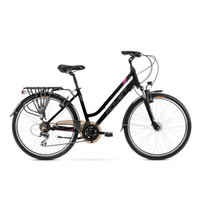 Trekingový bicykel 28 Romet Gazela 2 S 26" čierno ružový hliník 15" 